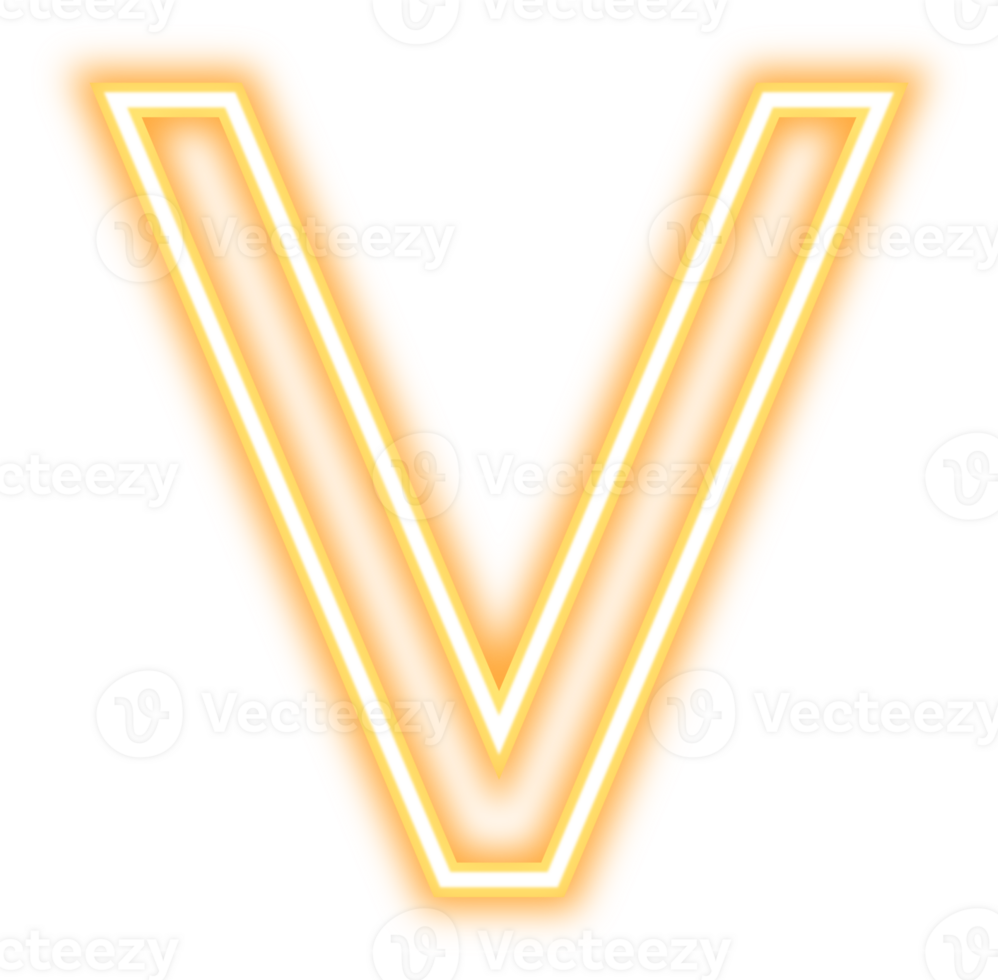 Neon Alphabet Letter V png