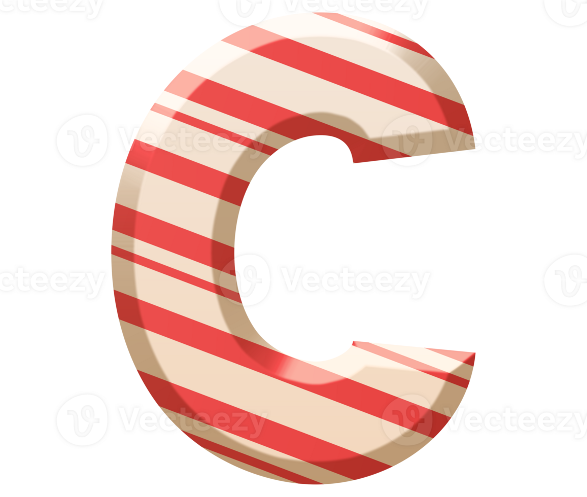 Candy Alphabet Uppercase Letter C png