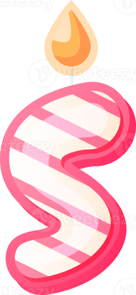Brithday Candle Alphabet Letter S png