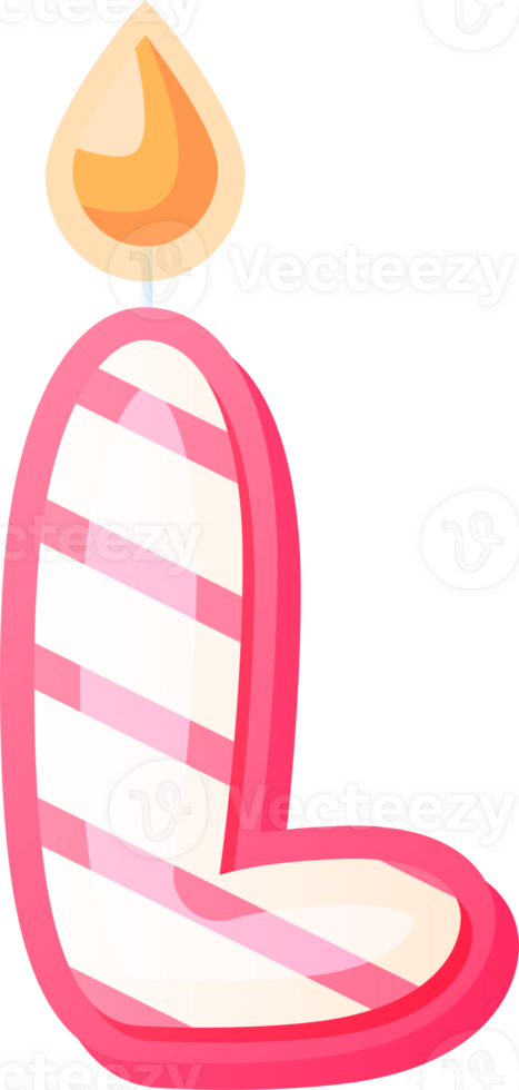 Brithday Candle Alphabet Letter L png
