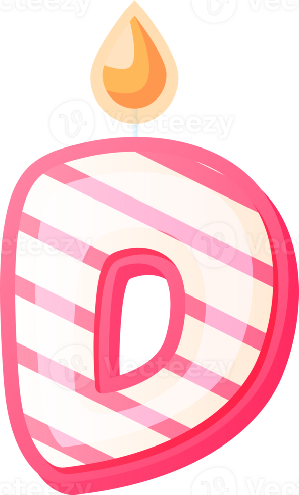 Brithday Candle Alphabet Letter D png