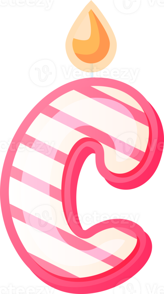 Brithday Candle Alphabet Letter C png