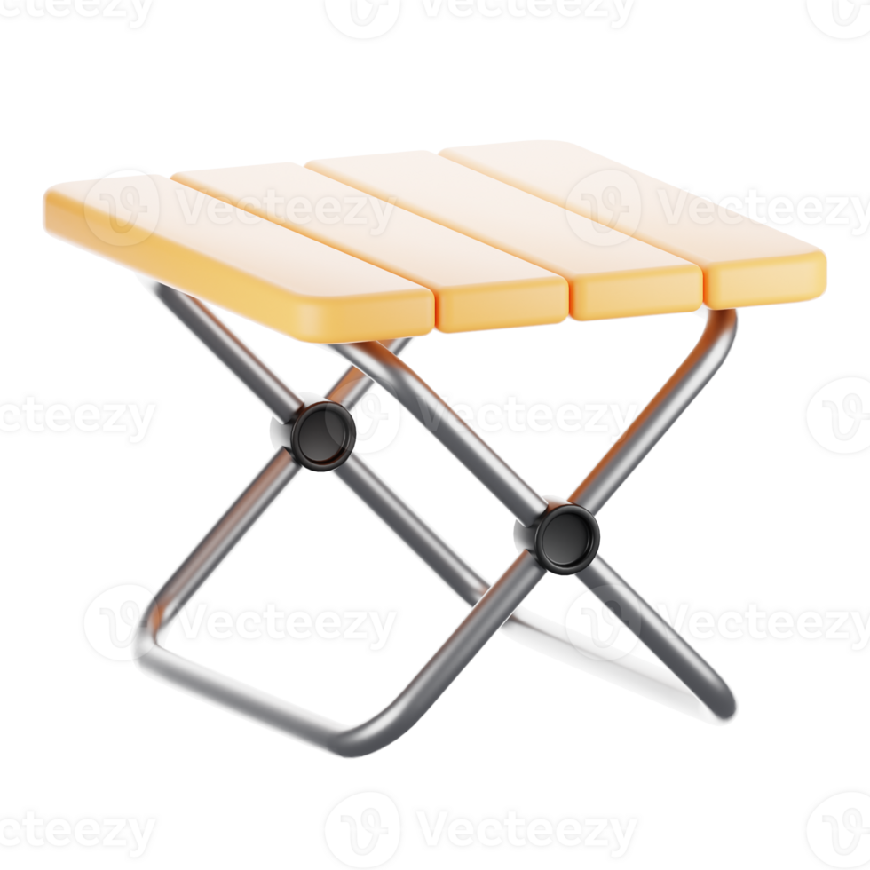 3d rendering camping icon concept. 3d render folding table png