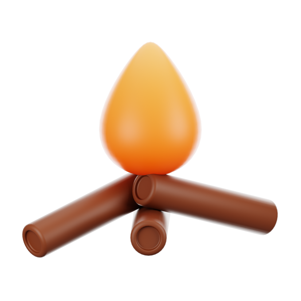 3d rendering camping icon concept. 3d render bonfire png
