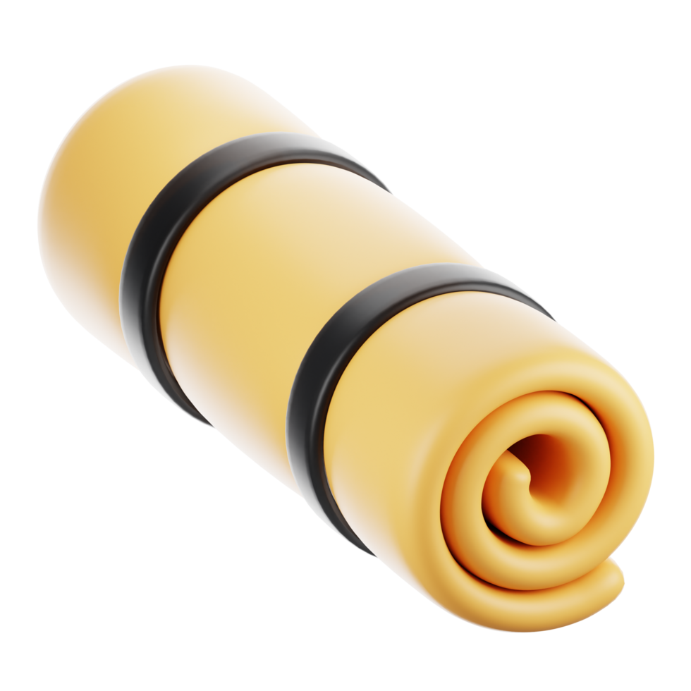 camping icon concept on 3d rendering. 3d render sleeping mat png