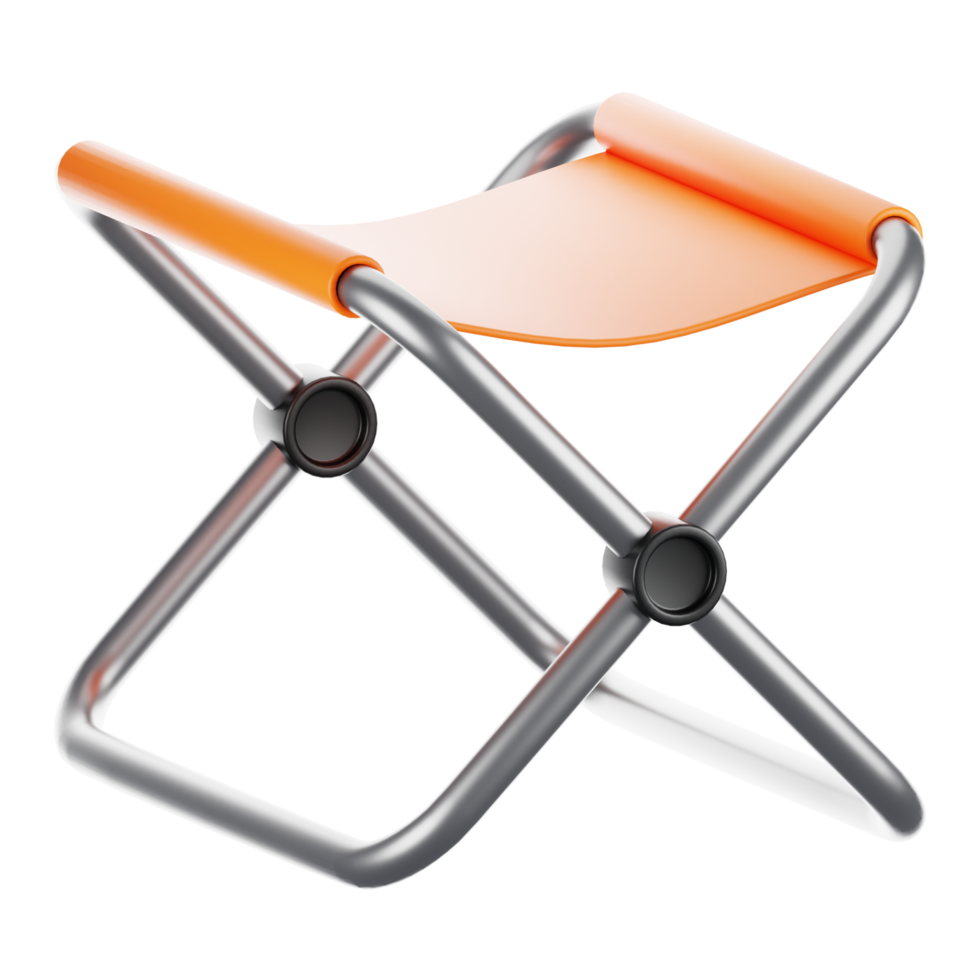 3d rendering camping icon concept. 3d render folding chair png