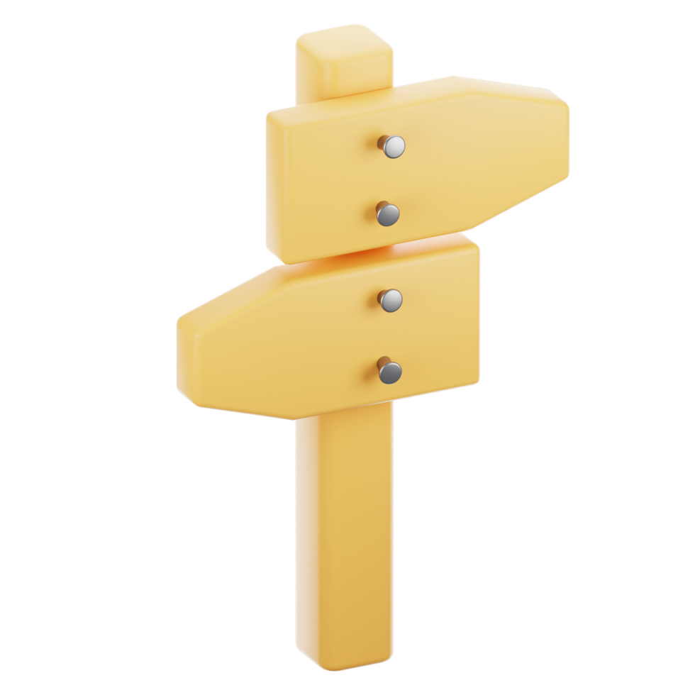 3d rendering camping icon concept. 3d render direction board png