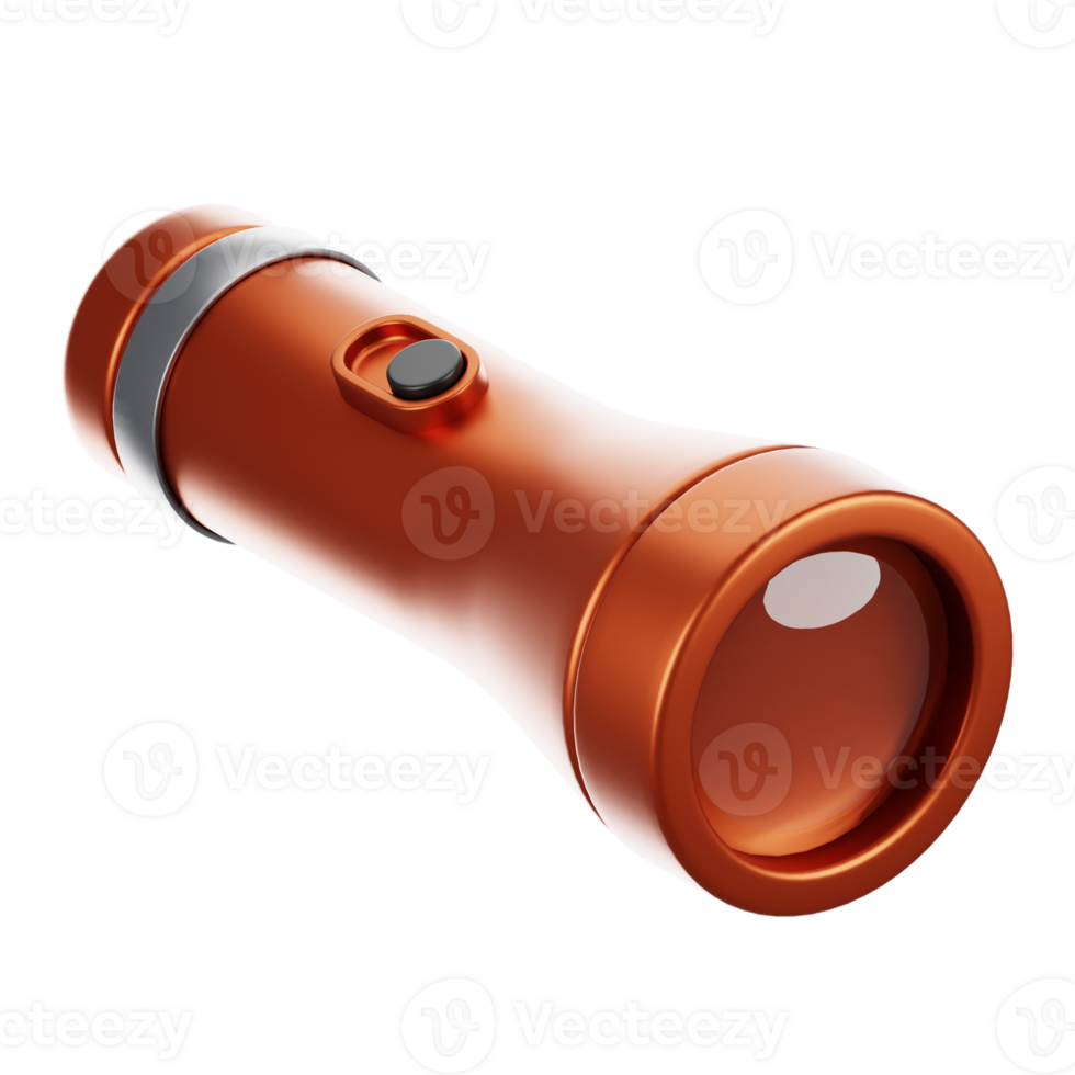 3d rendering camping icon concept. 3d render flashlight png