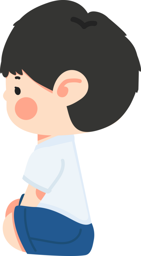 side view kid sitting on floor png