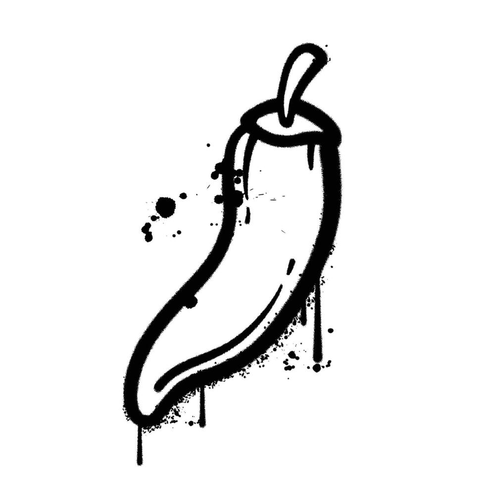 Graffiti spray chili isolated on white background vector