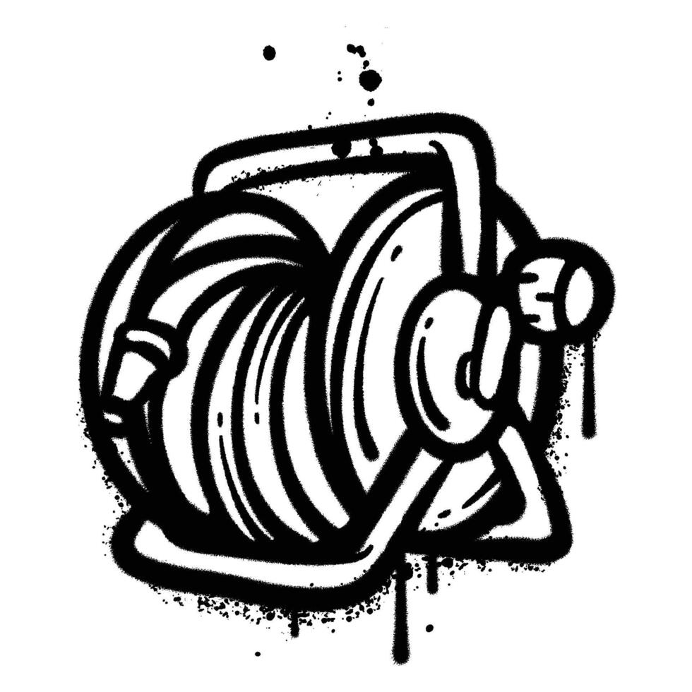 Graffiti spray water hose isolated on white background vector