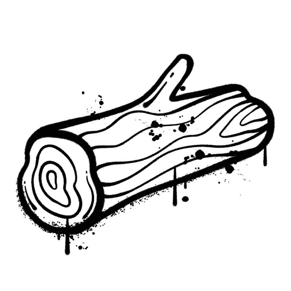 Graffiti spray wood isolated on white background vector