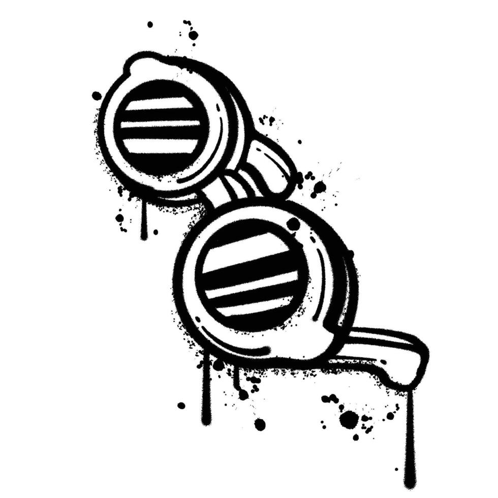 Graffiti Spray Painted Goggles with Stripes and Splatters vector