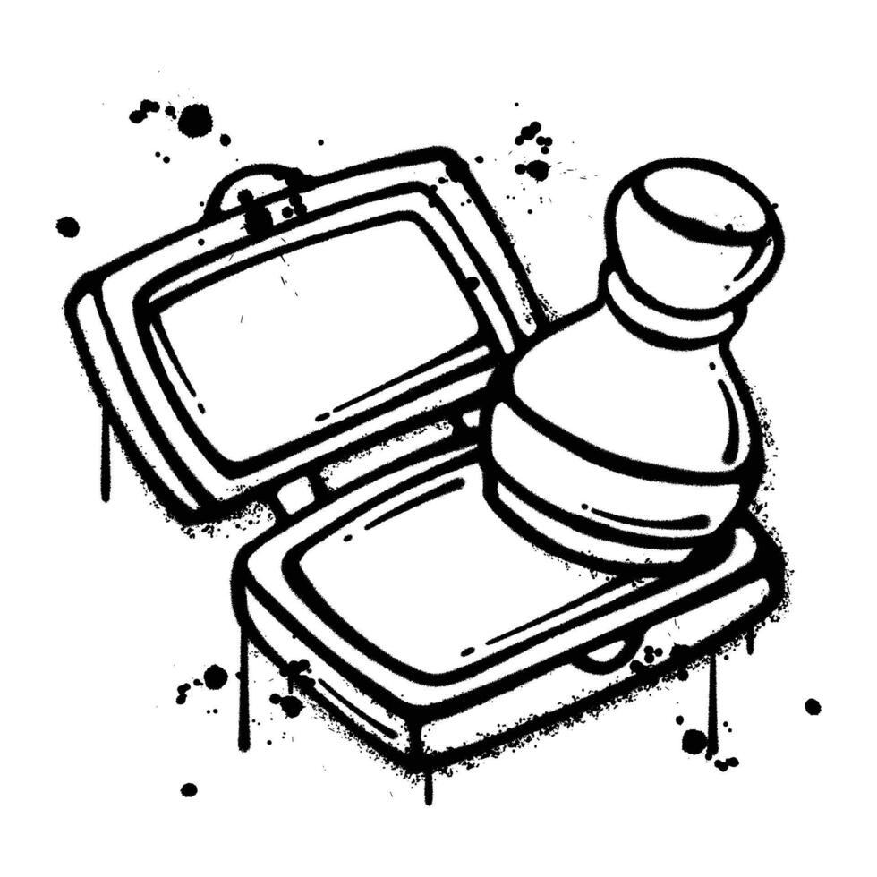 Graffiti spray Rubber Stamp isolated on white background vector