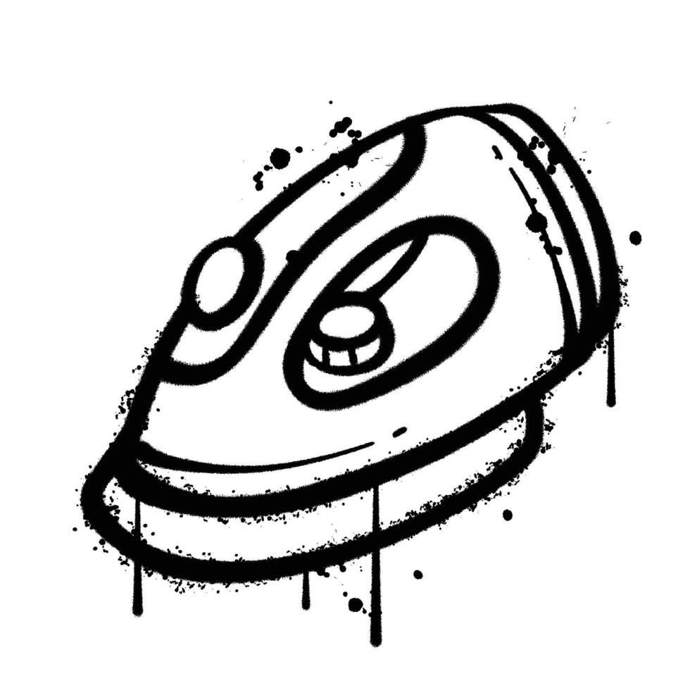 Black and White Graffiti Spray Paint Iron vector