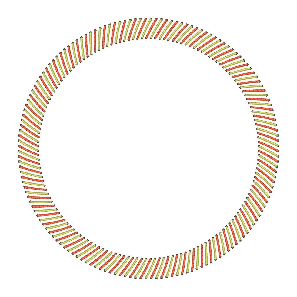 Abstract Stitched Textured Tilted Round Frame vector