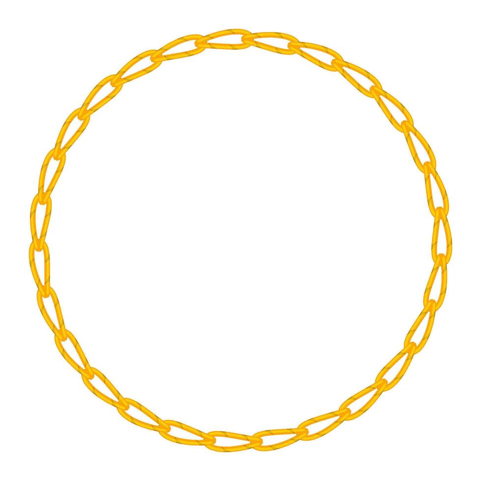 Yellow Gold Chain Circle Frame vector