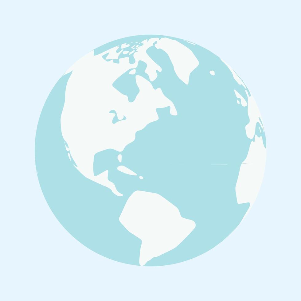World Map On Globe Icon vector
