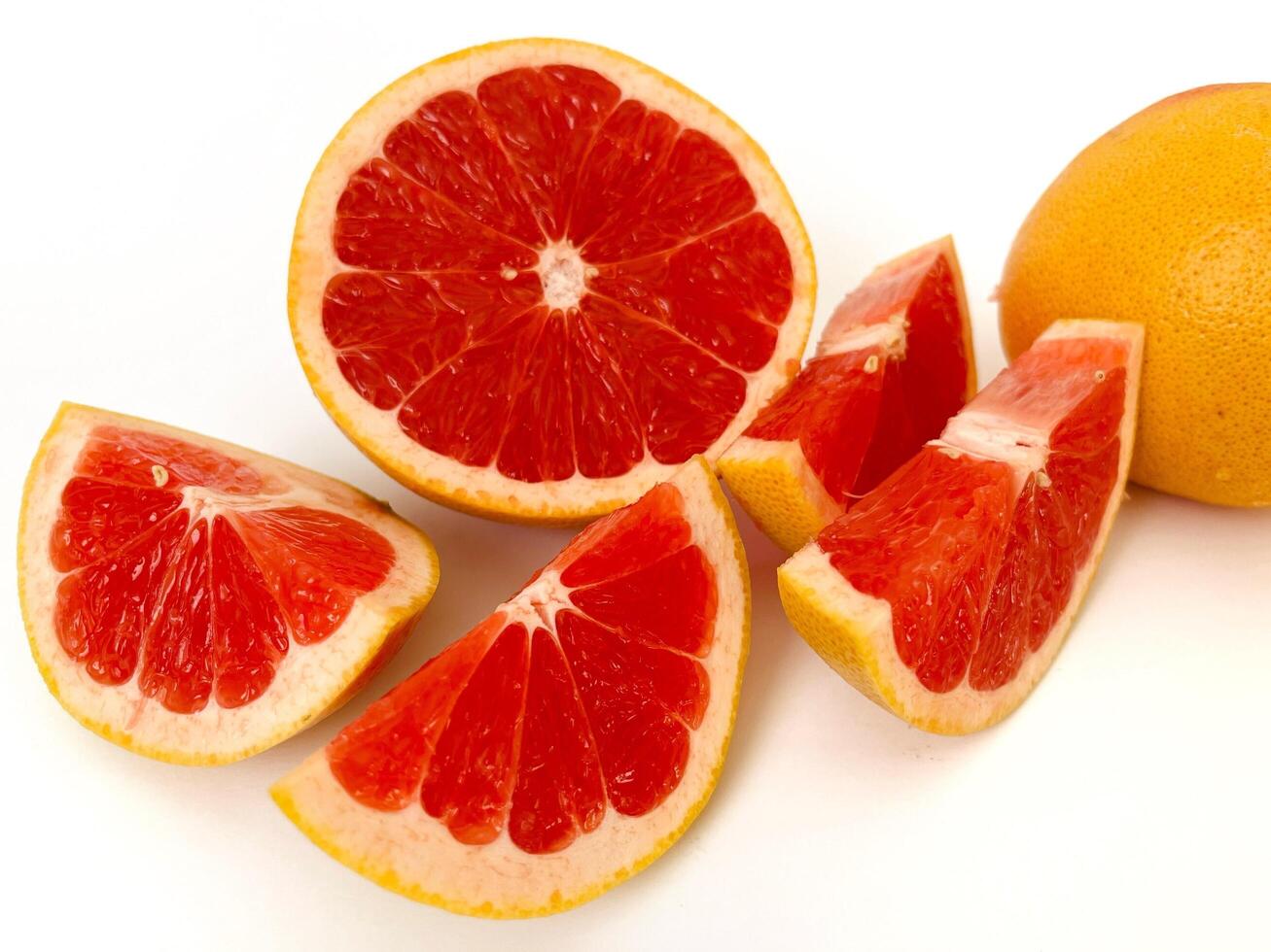 Fresh grapefruit fruit. Grapefruit isolated on white background. Grapefruit with clipping path. photo