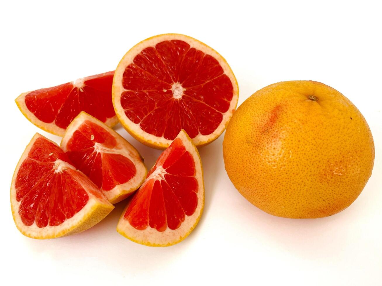 Fresh grapefruit fruit. Grapefruit isolated on white background. Grapefruit with clipping path. photo