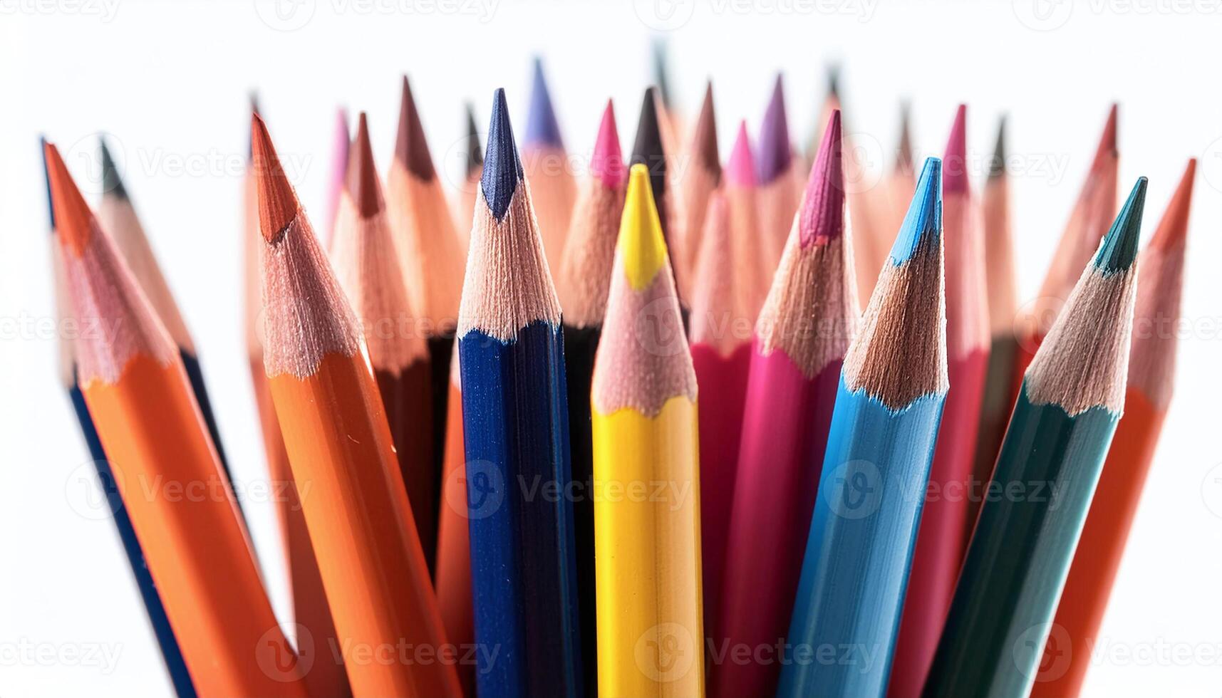 colorful pencils on a white surface photo