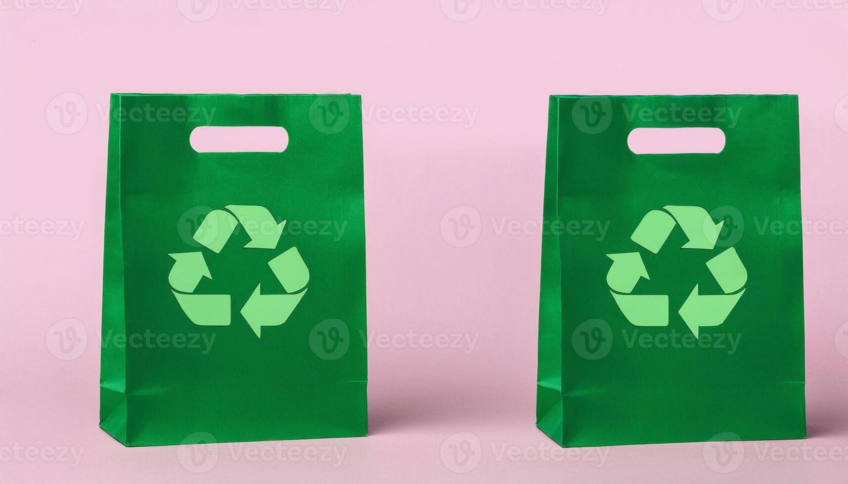 paper bag with recycling symbol photo