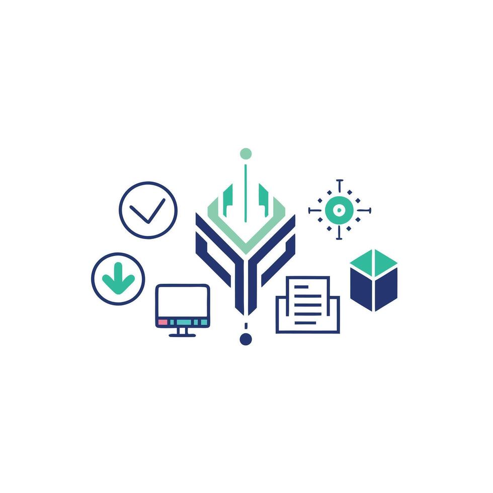 Creative and Elegant Minimalistic Logo Design for Technology and Software Company vector