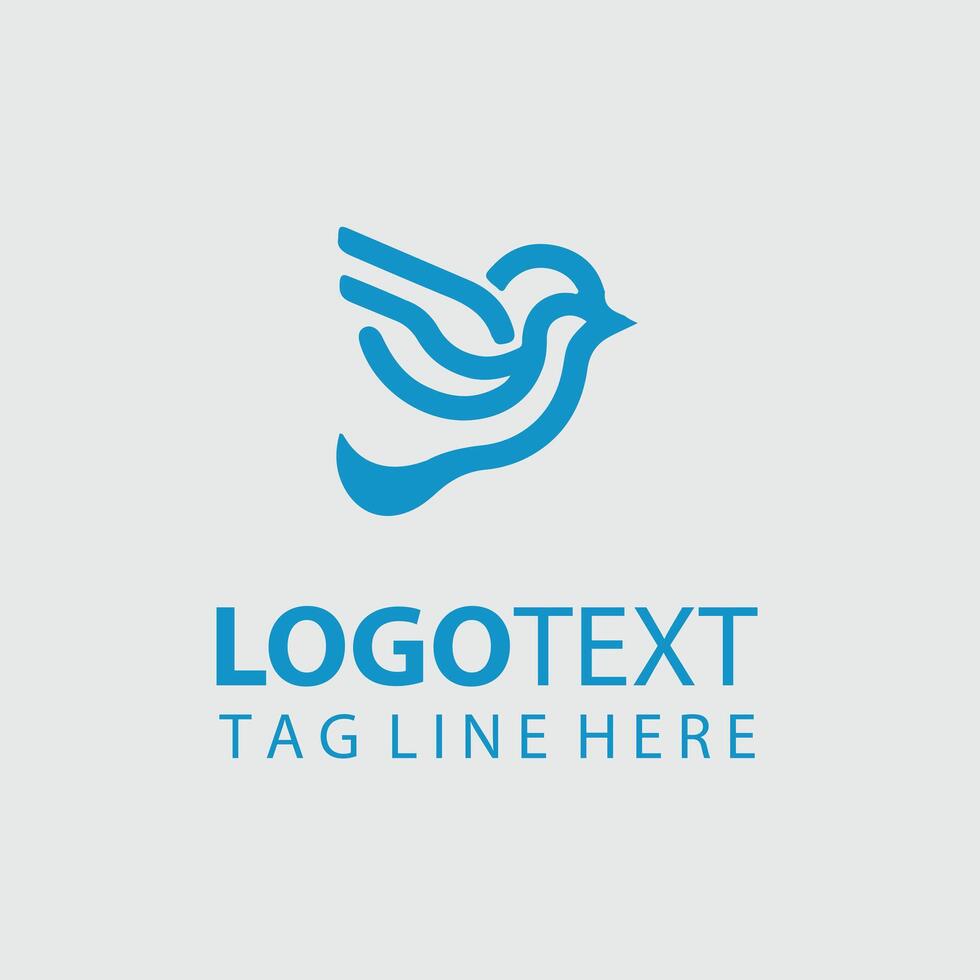 Linear Bird Logo vector
