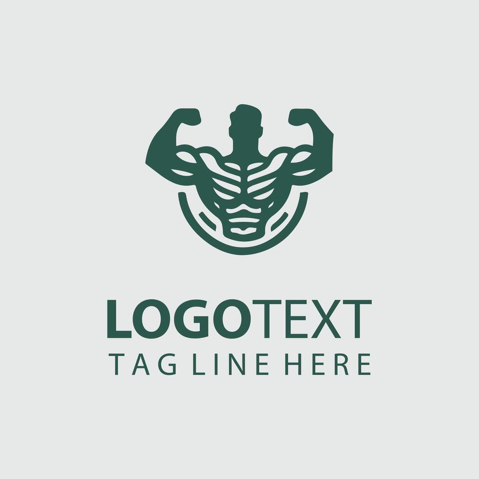 Linear Muscle Gym Logo vector