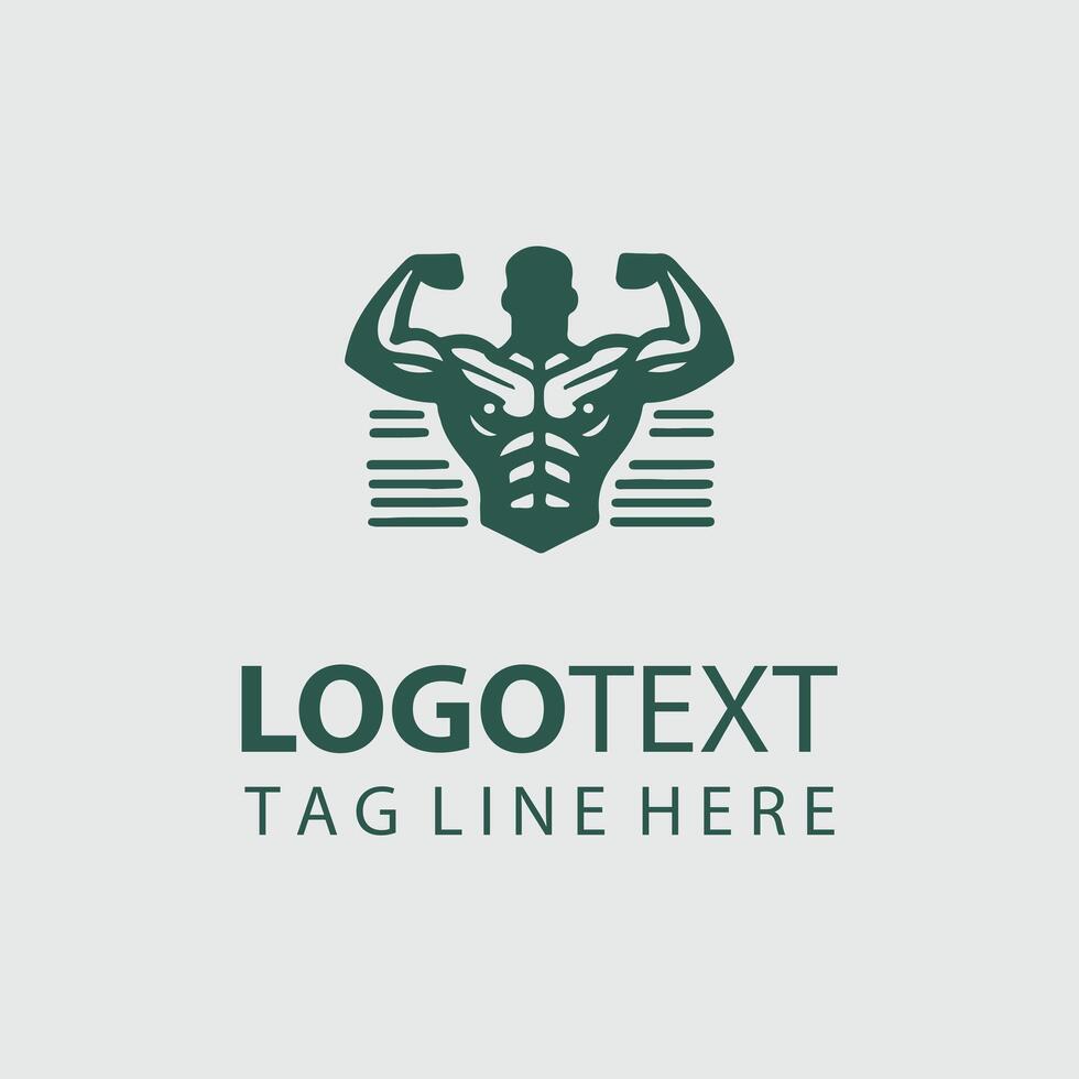 Linear Muscle Gym Logo vector