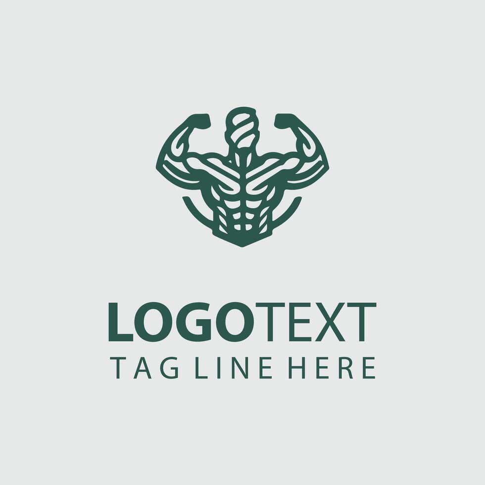 Linear Muscle Gym Logo vector