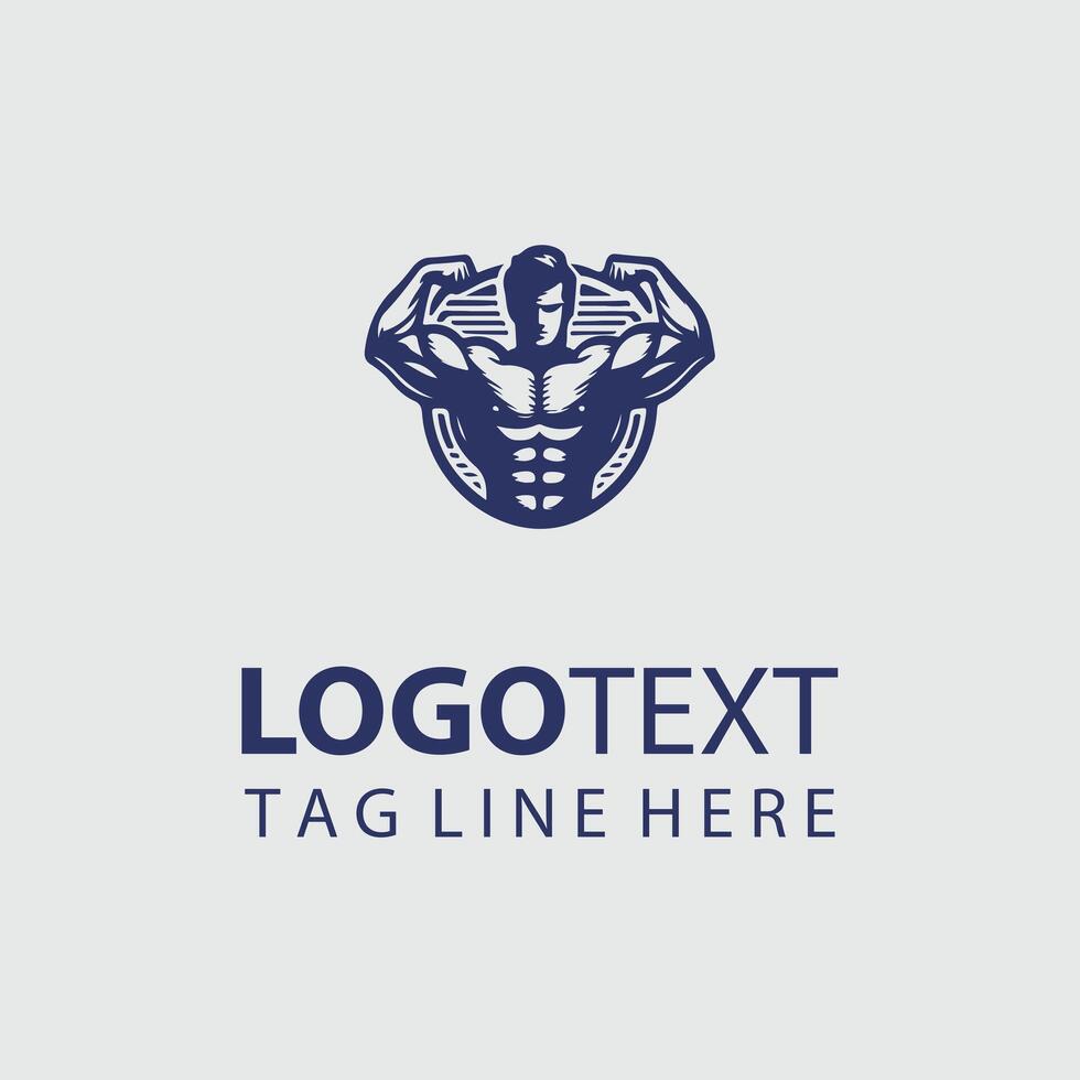 Linear Muscle Gym Logo vector