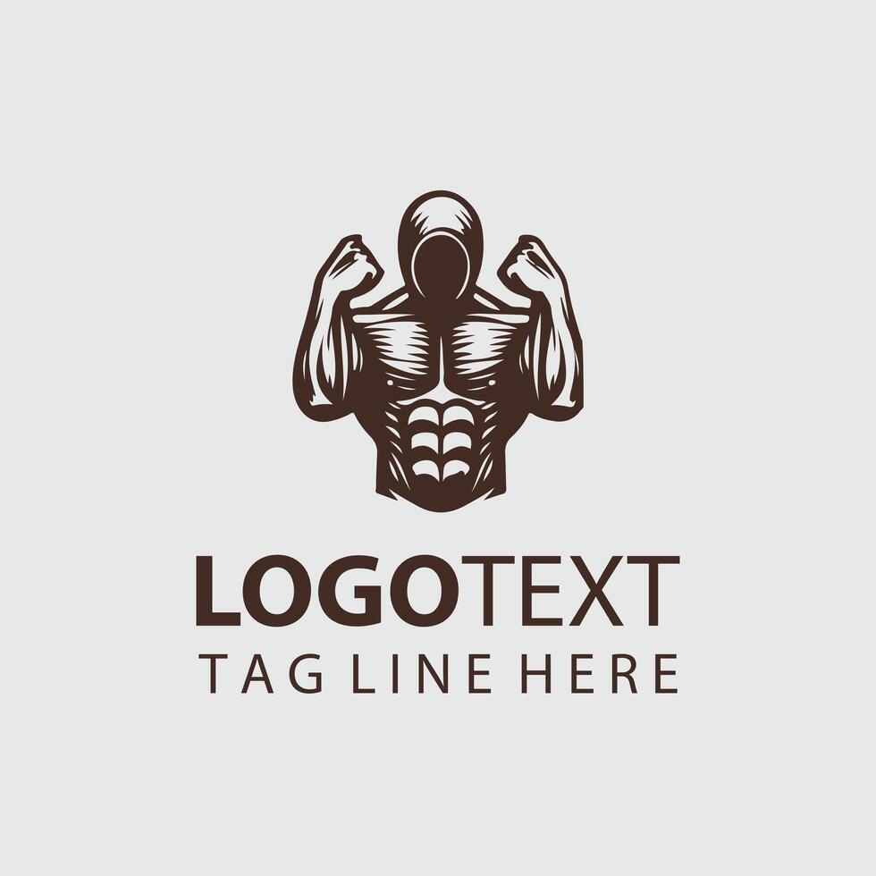 Linear Muscle Gym Logo vector