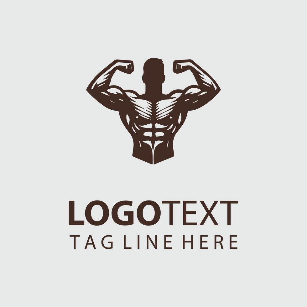 Linear Muscle Gym Logo vector