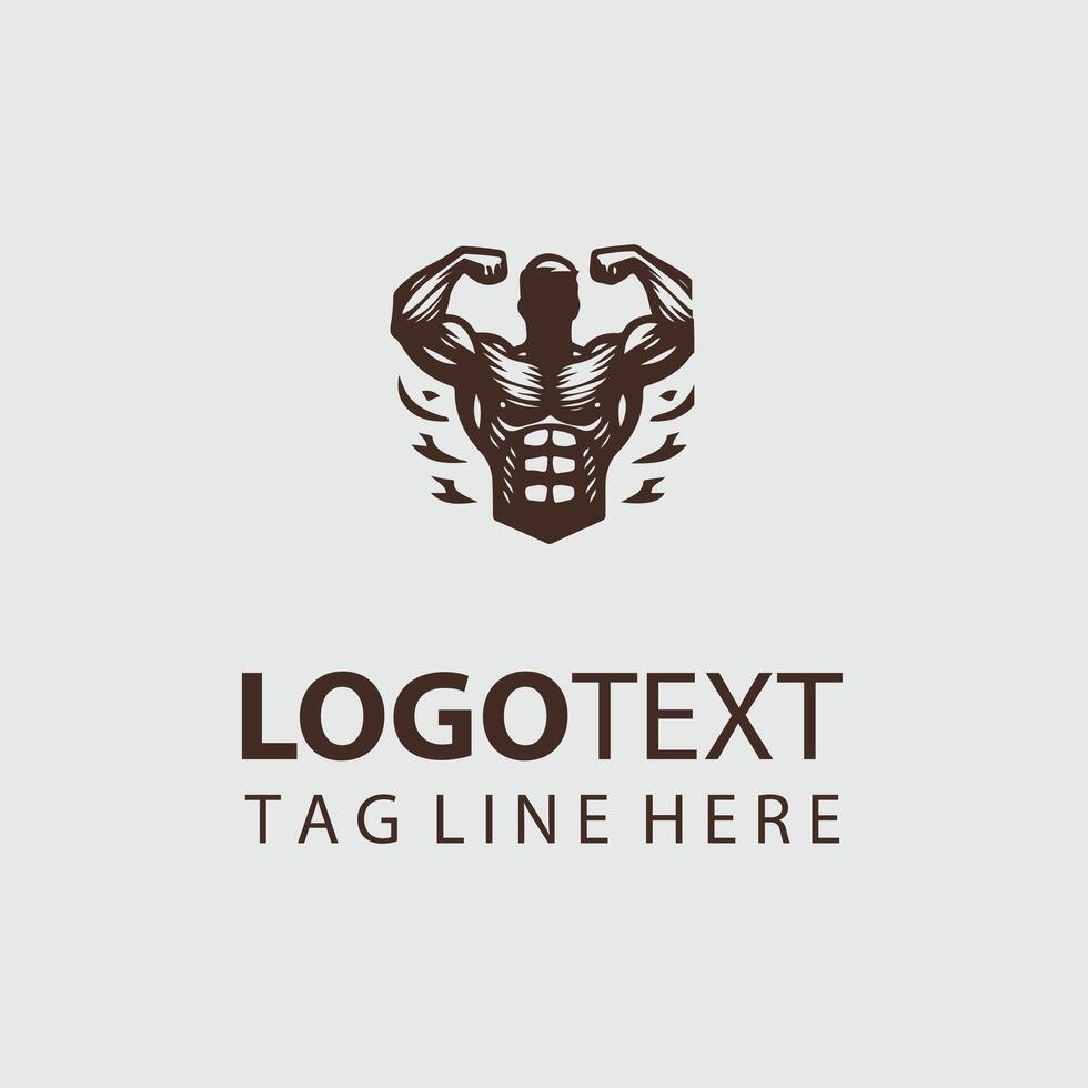 Linear Muscle Gym Logo vector