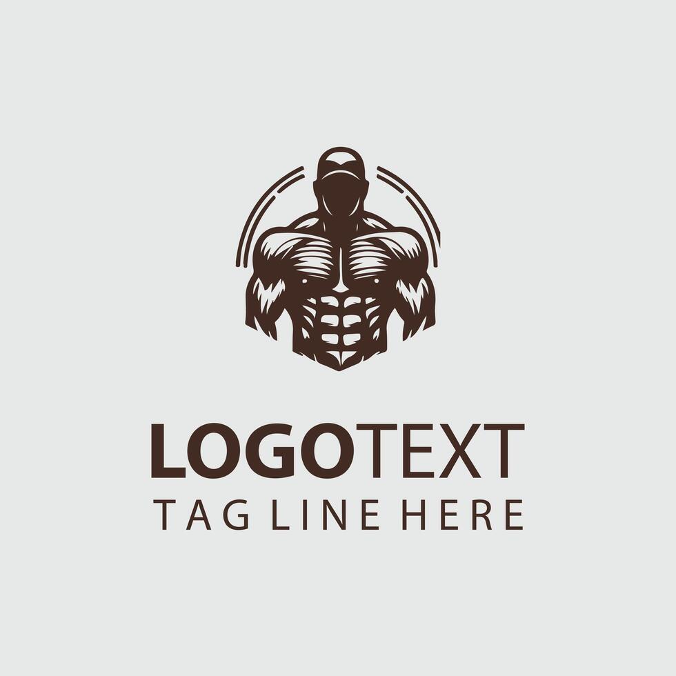 Linear Muscle Gym Logo vector