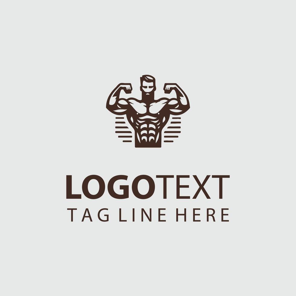 Linear Muscle Gym Logo vector