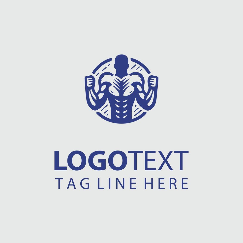 Linear Muscle Gym Logo vector