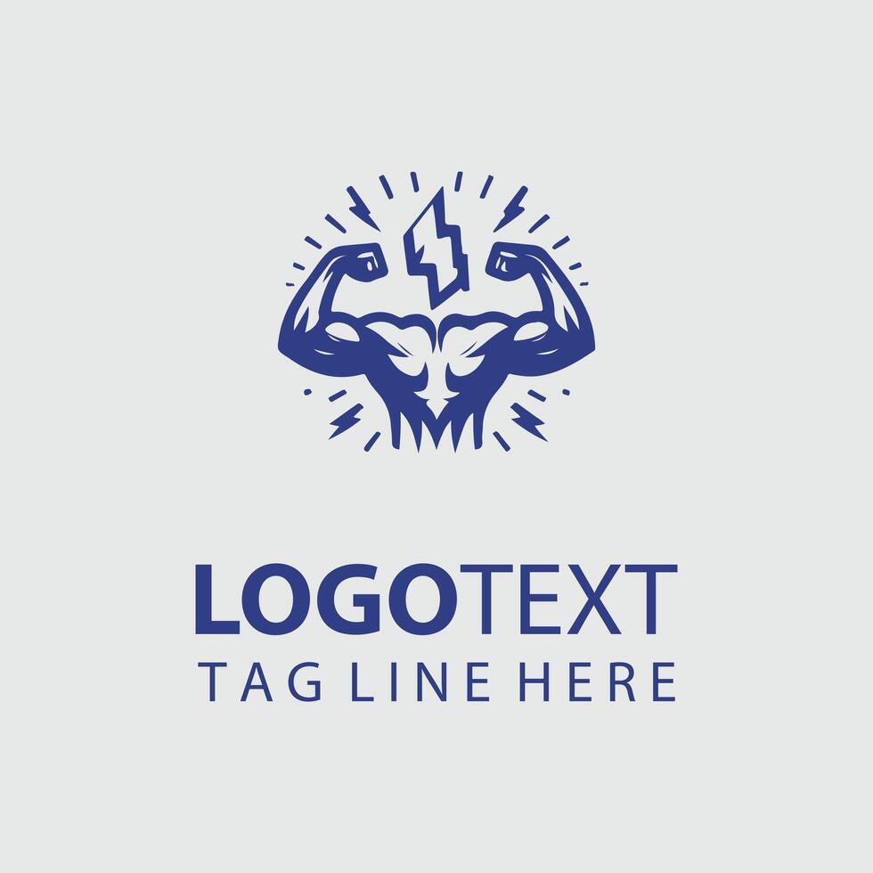 Linear Muscle Gym Logo vector