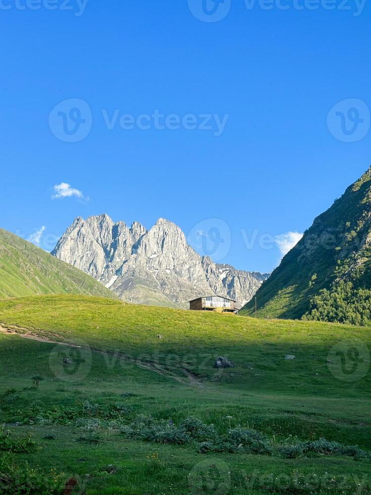 Hotel at the peak of the mountain Juta Valley photo