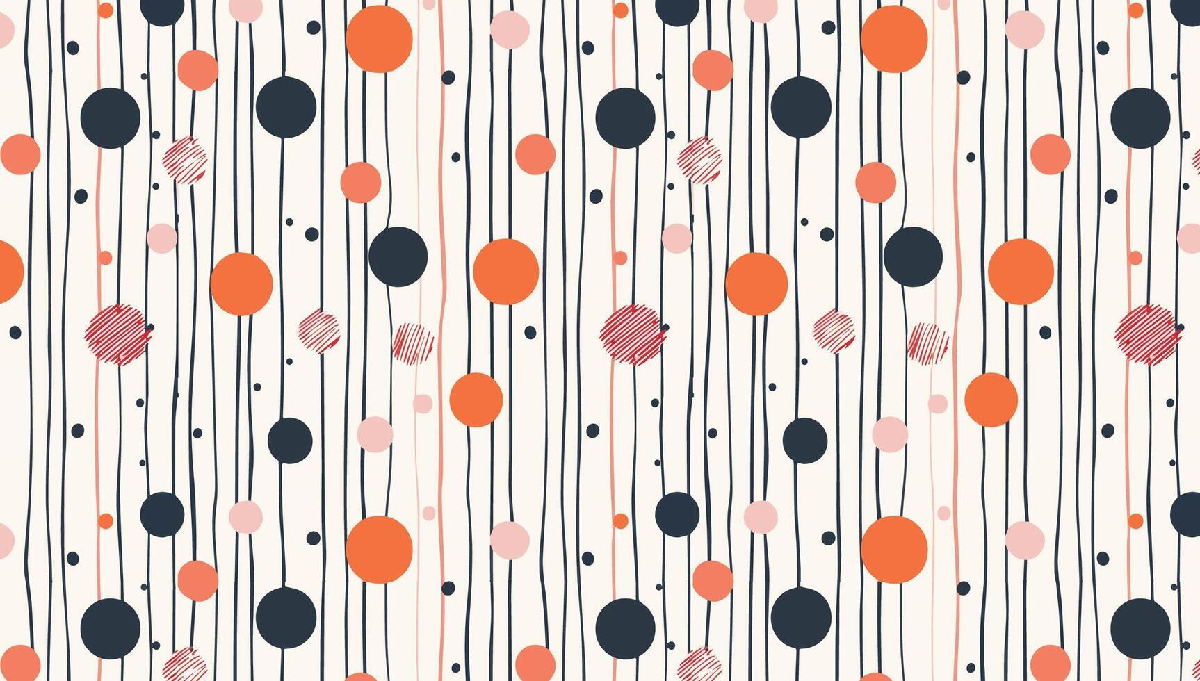 Colorful circles and lines pattern on a beige background vector