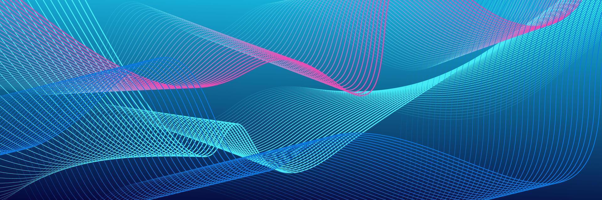 Dark blue abstract background with glowing wave lines. futuristic background Modern concept technology. vector