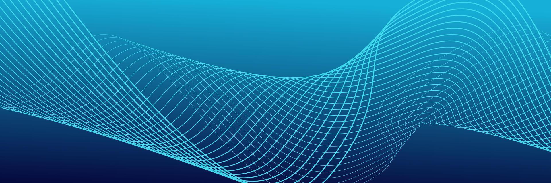 Dark blue abstract background with glowing wave lines. futuristic background Modern concept technology. vector