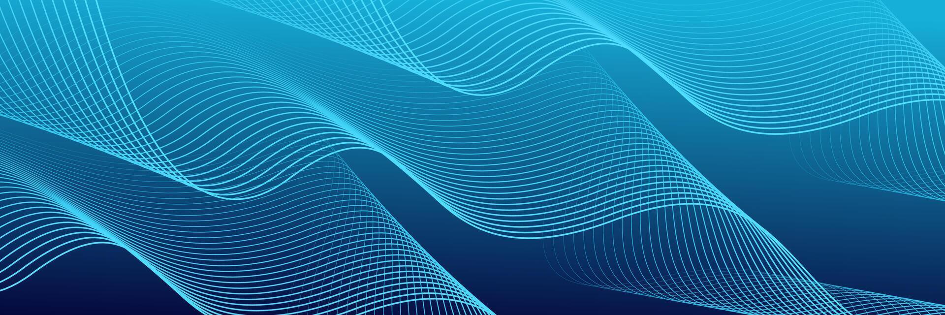 Dark blue abstract background with glowing wave lines. futuristic background Modern concept technology. vector