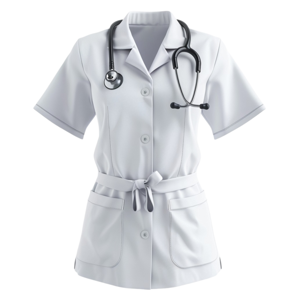 White Medical Uniform on Transparent Background AI-Generative png