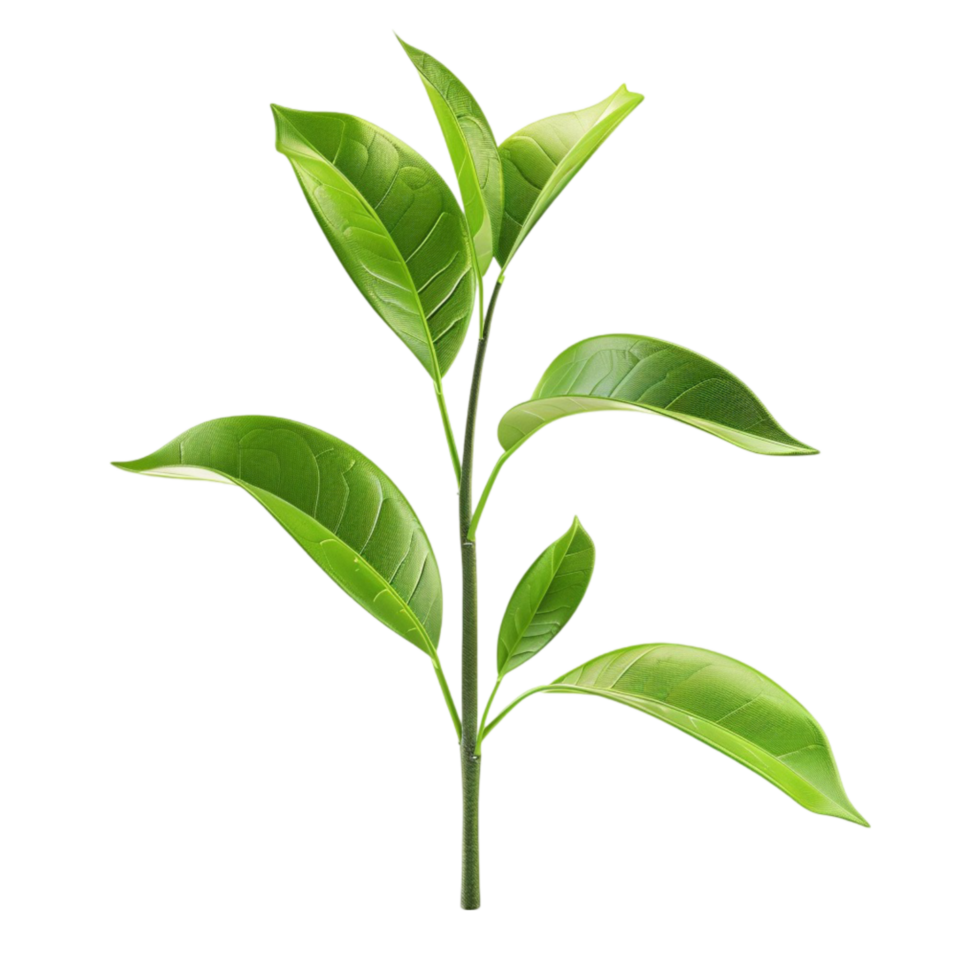 Green Tea Plant on Transparent Background AI-Generative png