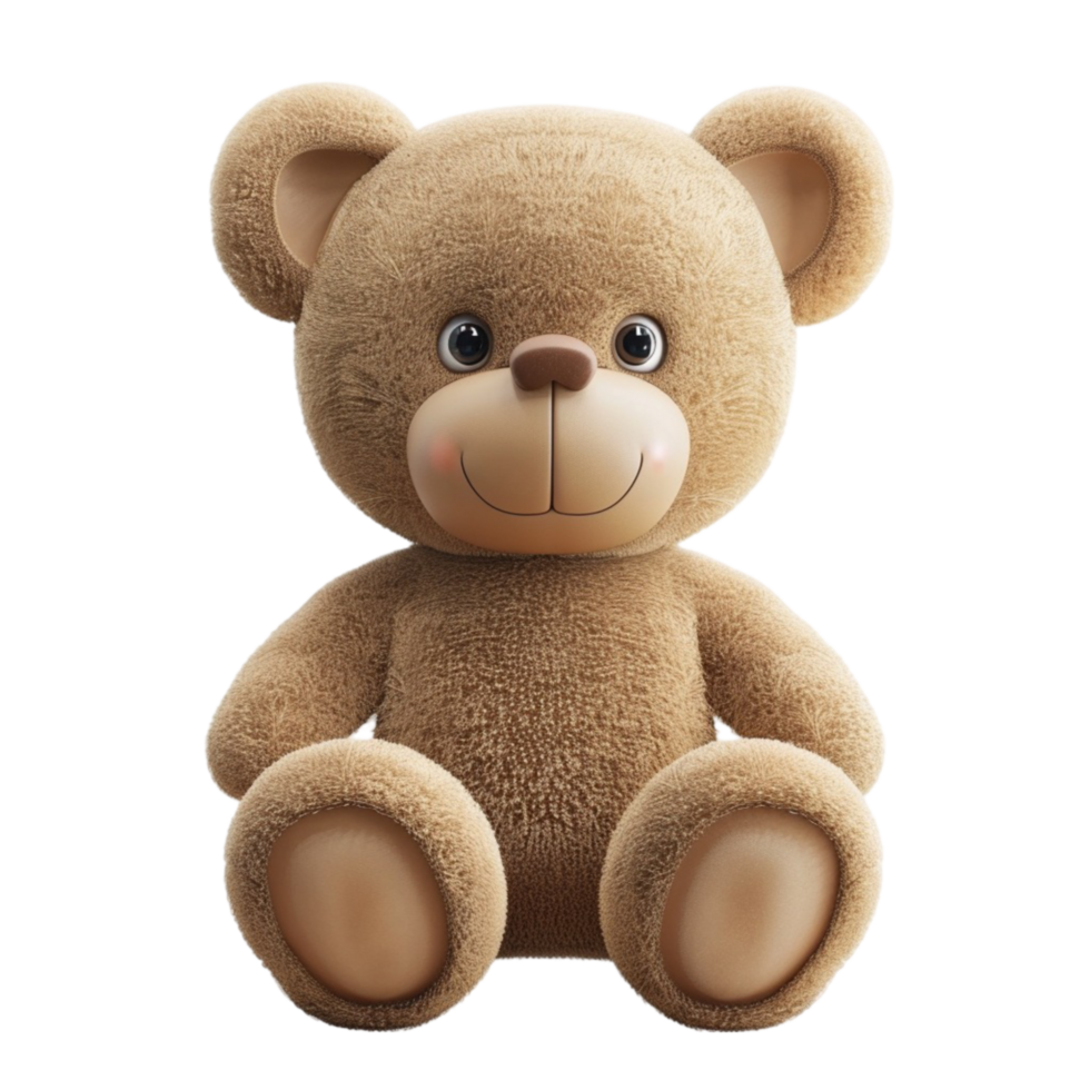 Cute Teddy Bear Isolated on Transparent Background AI-Generative png