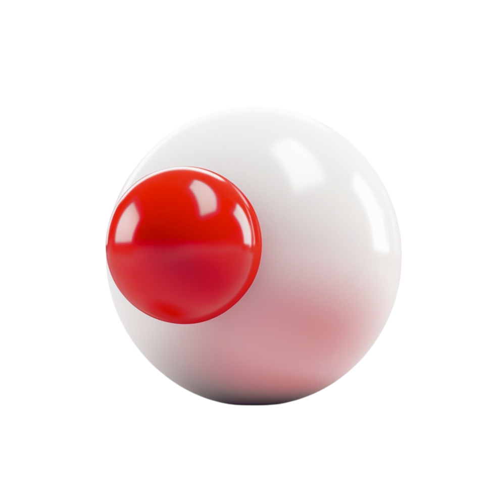Red and White Sphere with Red Dot AI-Generative png