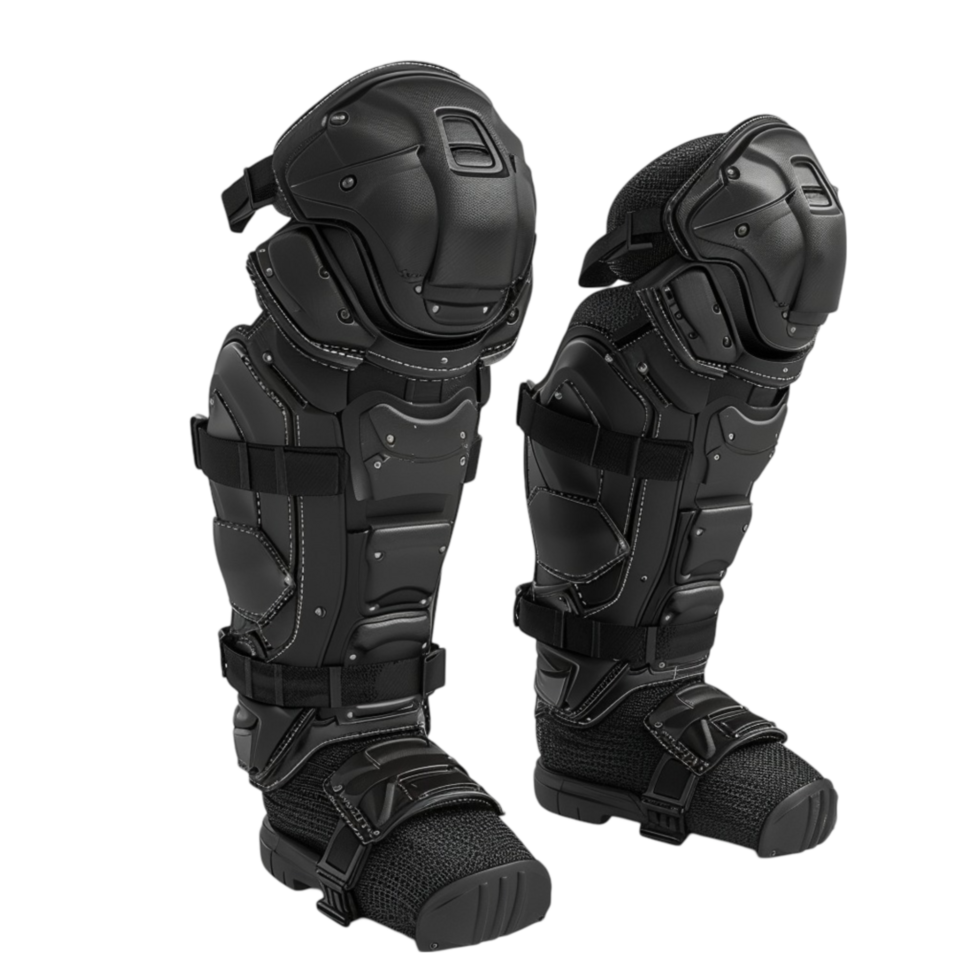 Black Knee Pads on Transparent Background AI-Generative png