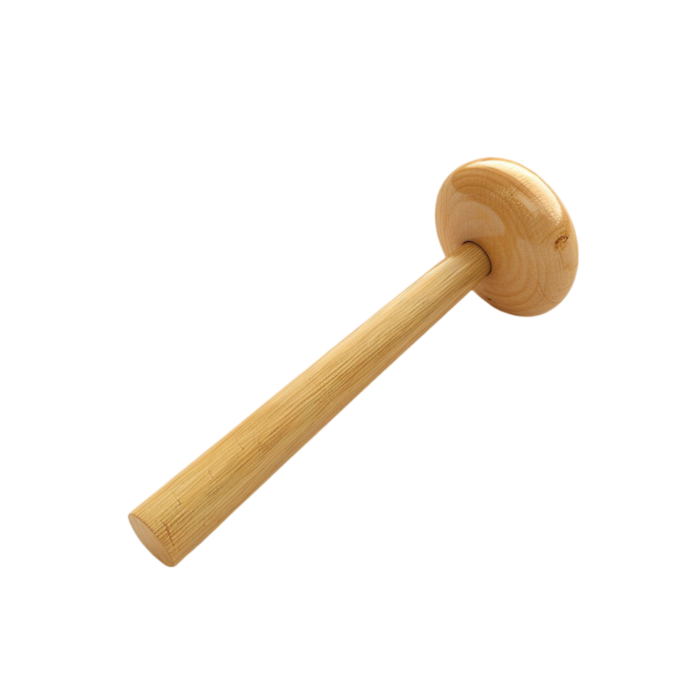 Wooden Mallet on Transparent Background AI-Generative png